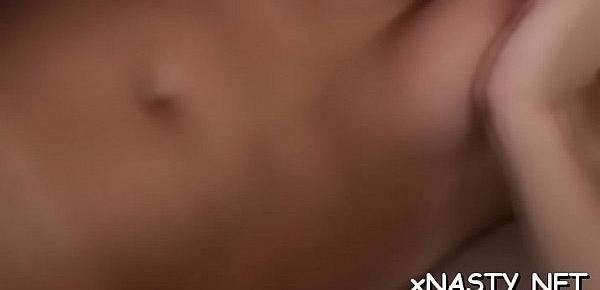 Racy brunette Kristy does her best to get jizz